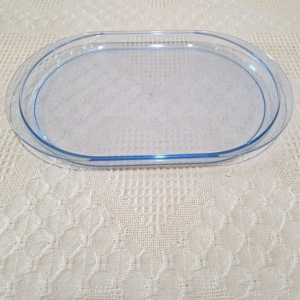 Authentic Tupperware Preludio Transparent Blue Acrylic Oval Serving Vanity Tray